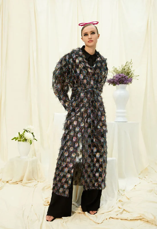 Weekend Comfort Wear Black Jacquard Kimono