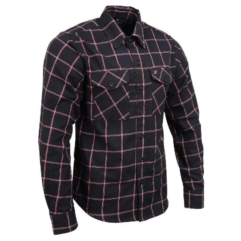 Simple Design Milwaukee Leather MNG11651 Men's Black and Red Long Sleeve Cotton Flannel Shirt Simple Design Milwaukee Leather MNG11651 Men's Black and Red Long Sleeve Cotton Flannel Shirt