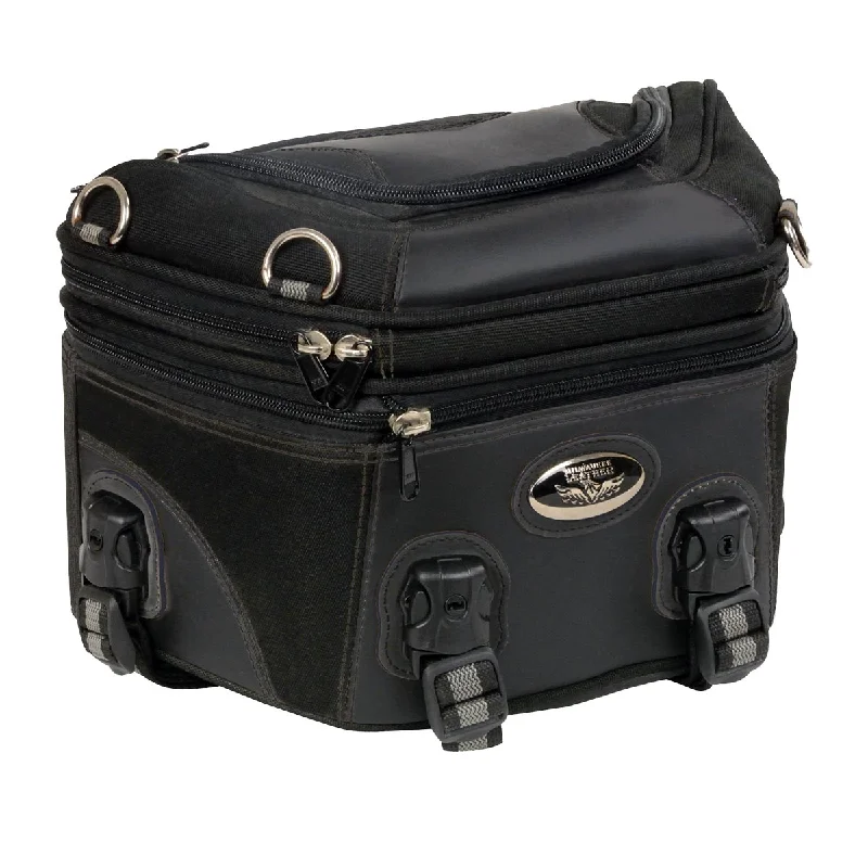 End Of The Year Milwaukee Leather MP8195 Small Black Textile and PVC Motorcycle Travel Rear Rack Bag End Of The Year Milwaukee Leather MP8195 Small Black Textile and PVC Motorcycle Travel Rear Rack Bag