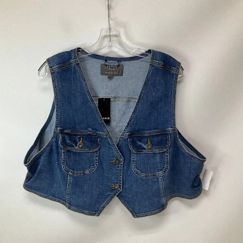 Denim Design Vest Other By Torrid In Blue Denim, Size: 3x