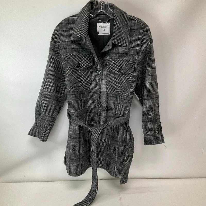 Stretch Design Jacket Shirt By Cma In Grey, Size: Xs