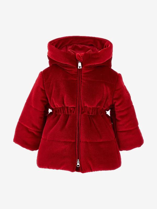 Stunning Fashion Monnalisa Baby Girls Down Chenille Long Coat in Red