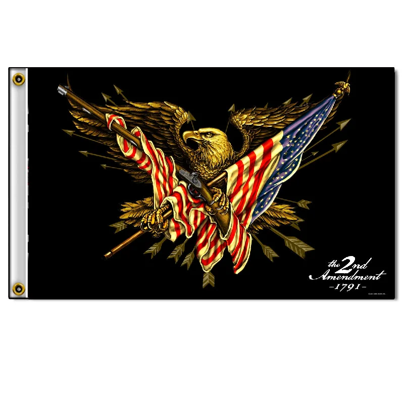 Moisture wicking Hot Leathers FGA1058 2nd Amendment Eagle Flag 3 Foot x 5 Foot