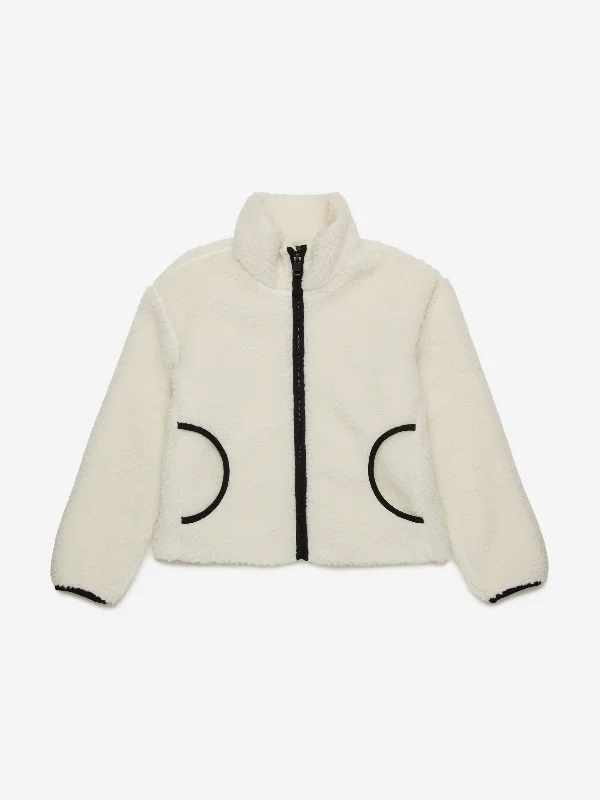 Exquisite Fabrics Diesel Girls Polar Fleece Jacket in Ivory
