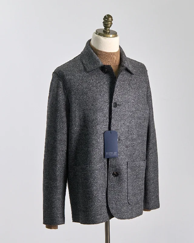 Luxury And Elegant Jacquard Twill Stretch Knit Utility Jacket