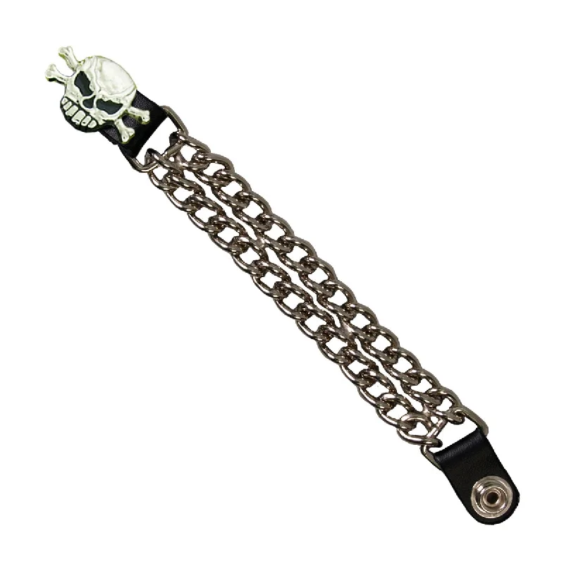 Light And Breathable Hot Leathers VXC2001 Skull and Bones Chain Motorcycle Biker Vest Extender - 6 Inch Light And Breathable Hot Leathers VXC2001 Skull and Bones Chain Motorcycle Biker Vest Extender - 6 Inch
