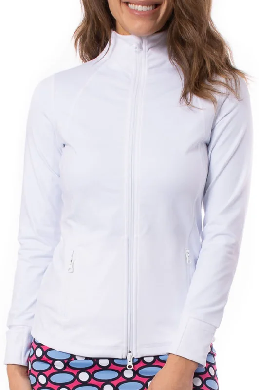 Playful Style White Double-Zip Sport Jacket