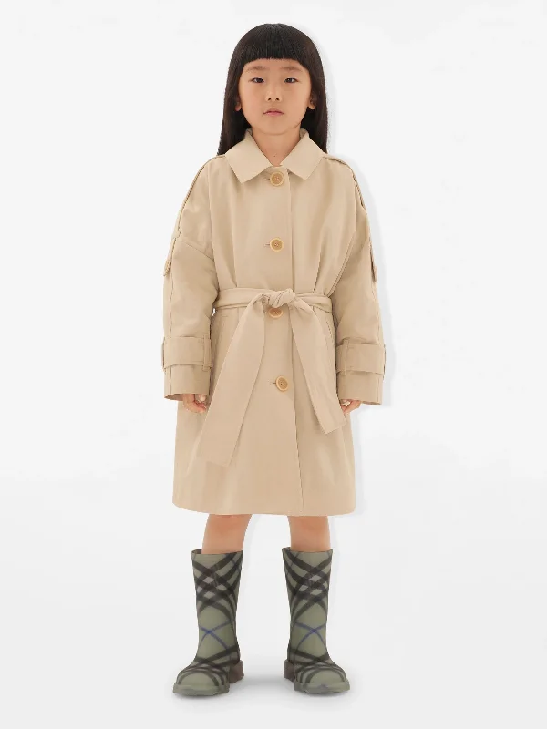 Classic Style Burberry Girls Valerie Trench Coat in Beige