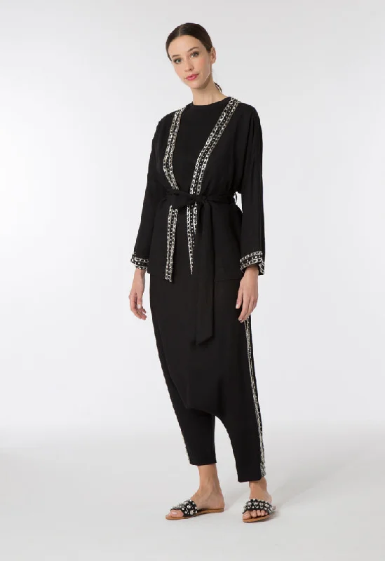 Comfortable Jeans Studded Black Outer