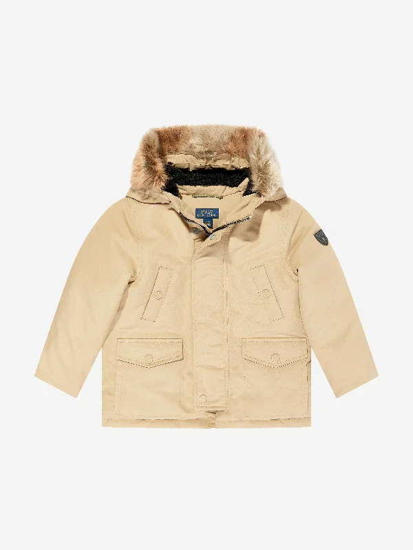 Personalized Series Ralph Lauren Boys Parka Coat in Beige