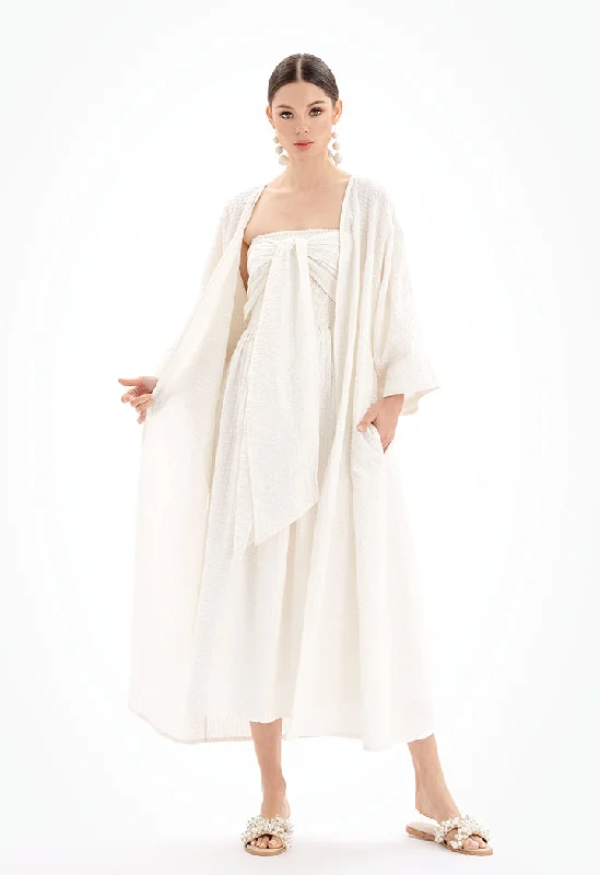 Soft Comfort Wear Maxi Textured Open Front Kimono - Ramadan Style