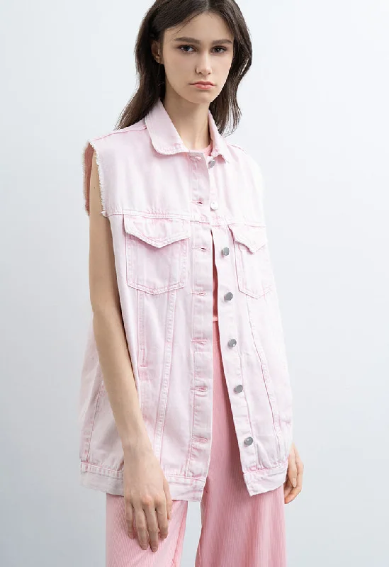 Single-shoulder Neck Design All Over Tie Dye Denim Jacket With Belt