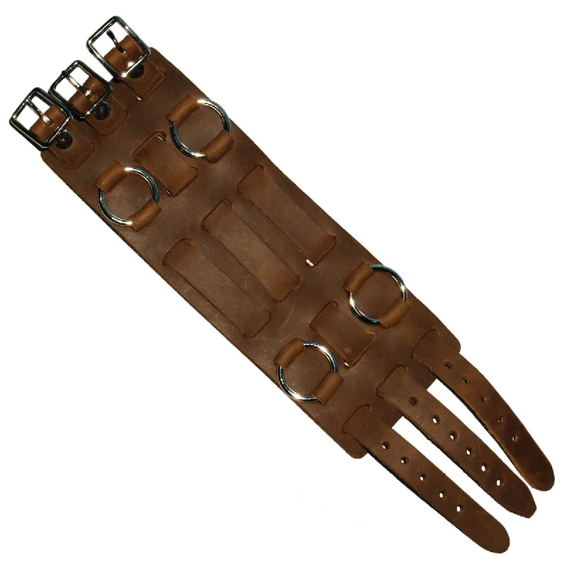 Tropical Style Hot Leathers WTB1002 2.5" 3-Strap Brown Leather Watchband