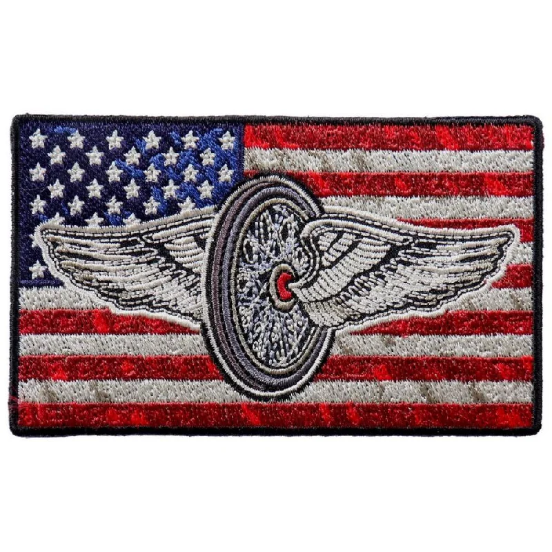 Fashionable And Fashionable Hot Leathers PPA9923 Flying Wheel Flag 4"x2" Patch