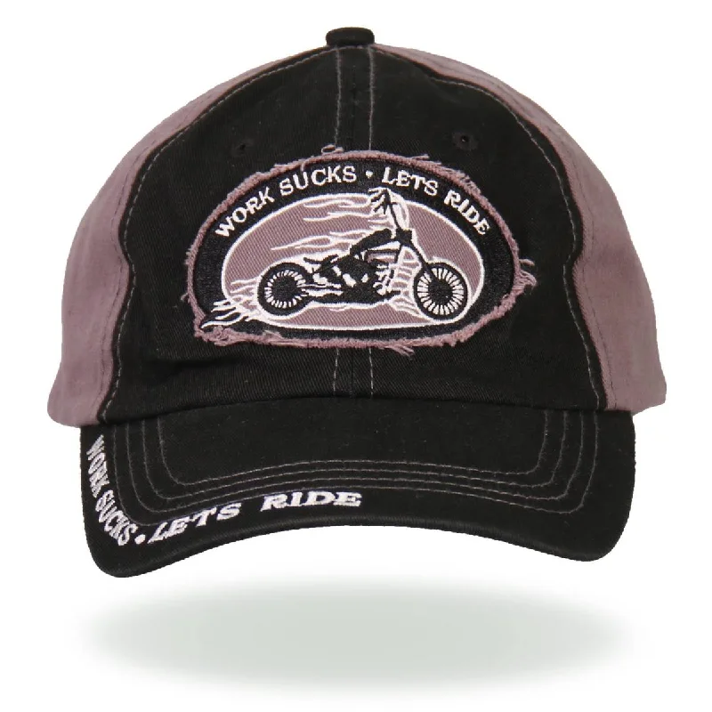 Noble Temperament Hot Leathers BCA1010 Work Sucks Motorcycle Ball Cap
