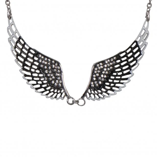 Cozy Chic Wear Hot Leathers JWN1007 Black Angel Wings Necklace