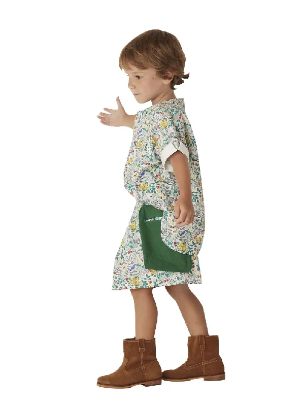 Timeless Comfort Green Print Pocket Shorts
