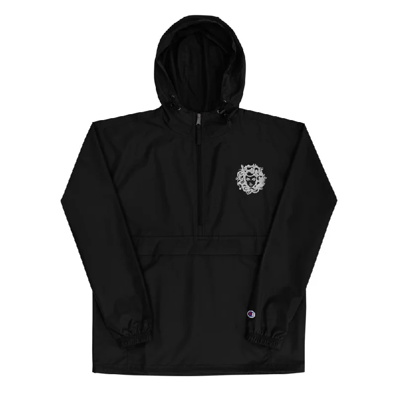 Warm Chic Outfits Medusa Embroidered Champion Jacket (Packable)