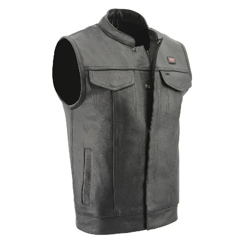 Versatile Outfits Milwaukee Leather MLM3524SET Men's Black 'All Season' Club Style Motorcycle Leather Vest w/ Heat and Cool-Tec Technology Versatile Outfits Milwaukee Leather MLM3524SET Men's Black 'All Season' Club Style Motorcycle Leather Vest w/ Heat and Cool-Tec Technology