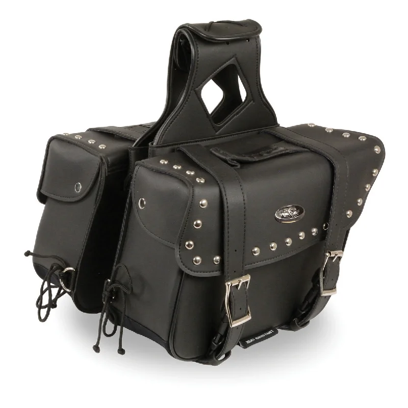 Trendy Items Milwaukee Leather SH57901ZB Black Medium Zip-Off PVC Slanted Throw Over Studded Saddlebags Trendy Items Milwaukee Leather SH57901ZB Black Medium Zip-Off PVC Slanted Throw Over Studded Saddlebags