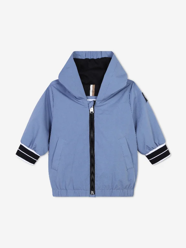 Fashionable Ease BOSS Baby Boys Houndstooth Windbreaker in Grey