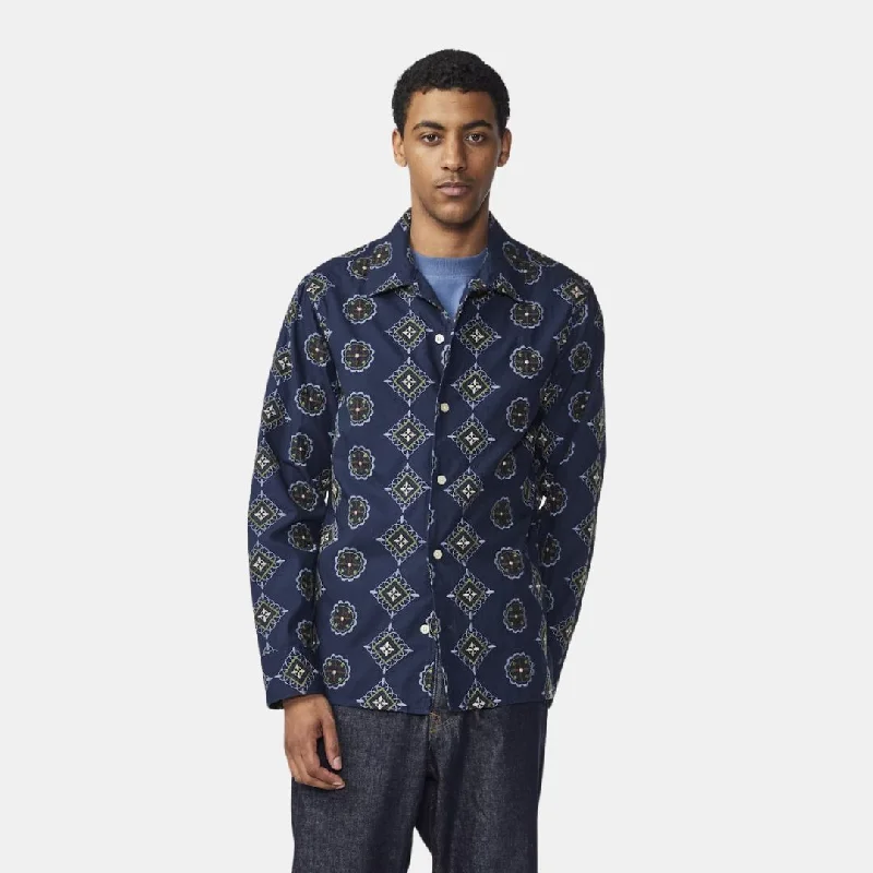 Exquisite Tailoring Julio 5535 Embroidery Overshirt (Navy Multi)