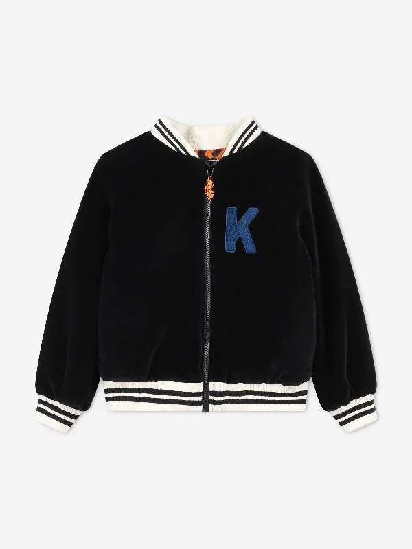 Wearable At Home Or Out KENZO Girls Zip Up Jacket in Black