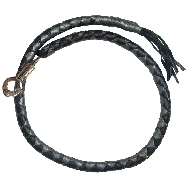 Fashion Concept Hot Leathers MWH1105 ‘Get Back’ Genuine Black and Silver Leather Whip Fashion Concept Hot Leathers MWH1105 ‘Get Back’ Genuine Black and Silver Leather Whip