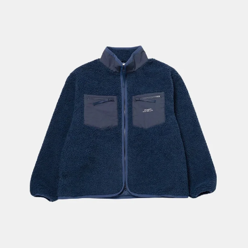Youthful Style Boa Fleece Zip Blouson (Blue)
