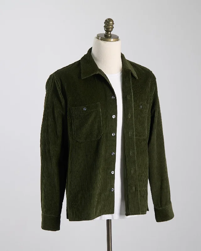Free And Casual Olive Corduroy Overshirt