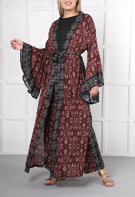 Simple Chic Geometric Print Maxi Abaya