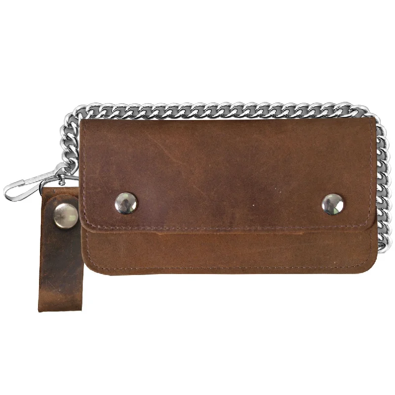 Cozy Fitting Hot Leathers WLC2008 Distressed Brown Bi-Fold Leather Wallet with Chain Cozy Fitting Hot Leathers WLC2008 Distressed Brown Bi-Fold Leather Wallet with Chain