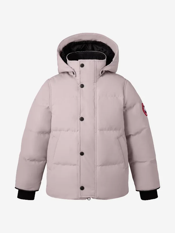Breathable Style Canada Goose Girls Down Padded Snowy Owl Parka Jacket in Pink