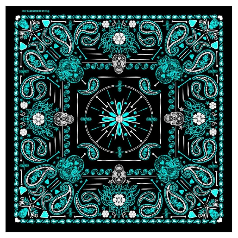 Personalized Design Hot Leathers BAB1072 Ladies Blue Paisley Skulls Bandana
