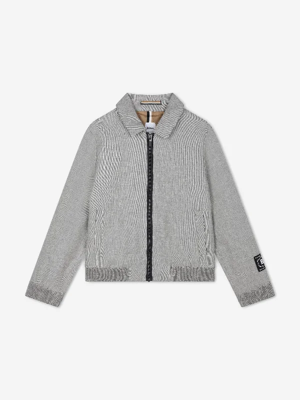 Fashion Must-have BOSS Boys Suit Jacket in Grey