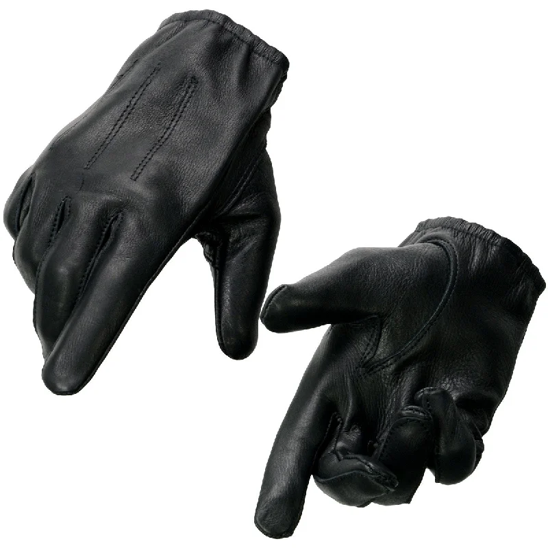 Fresh Wear Milwaukee Leather SH887 Men's Black Unlined Deerskin Lightweight Motorcycle Hand Gloves W/ Short Wrist and Sinch Closure Fresh Wear Milwaukee Leather SH887 Men's Black Unlined Deerskin Lightweight Motorcycle Hand Gloves W/ Short Wrist and Sinch Closure