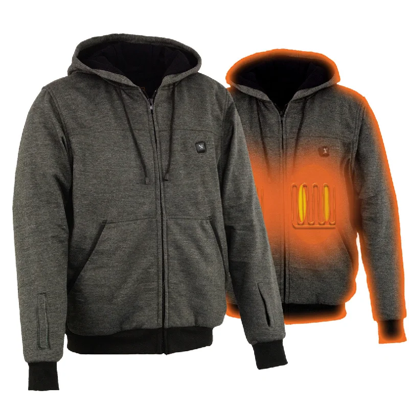 Everyday Comfort Nexgen Heat NXM1717DUAL Technology Men's “Fiery’’ Heated Hoodie - Grey Sweatshirt Jacket for Winter w/ Battery Pack Everyday Comfort Nexgen Heat NXM1717DUAL Technology Men's “Fiery’’ Heated Hoodie - Grey Sweatshirt Jacket for Winter w/ Battery Pack