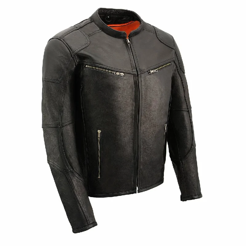 Exquisite Craftsmanship Milwaukee Leather MLM1502 Men's Black 'Cool-Tec' Vented Leather Scooter Jacket Exquisite Craftsmanship Milwaukee Leather MLM1502 Men's Black 'Cool-Tec' Vented Leather Scooter Jacket