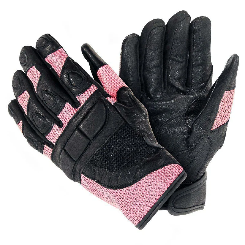 Cozy Fashion Xelement XG80206 Women's Black and Pink Mesh Cool Rider Motorcycle Gloves Cozy Fashion Xelement XG80206 Women's Black and Pink Mesh Cool Rider Motorcycle Gloves