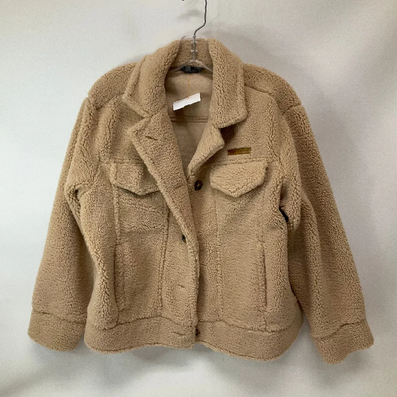 Slim Fit Jacket Fleece By Simply Southern In Tan, Size: M