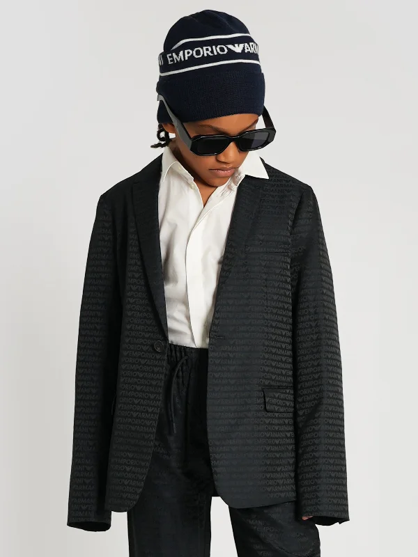 Classic Series Emporio Armani Boys Branded Blazer in Navy