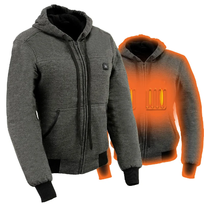 Smart Casuals Nexgen Heat NXL2713SET Women 'Heated' Front Zipper Grey Hoodie Jacket for Outdoor Activities w/ Battery Pack Smart Casuals Nexgen Heat NXL2713SET Women 'Heated' Front Zipper Grey Hoodie Jacket for Outdoor Activities w/ Battery Pack