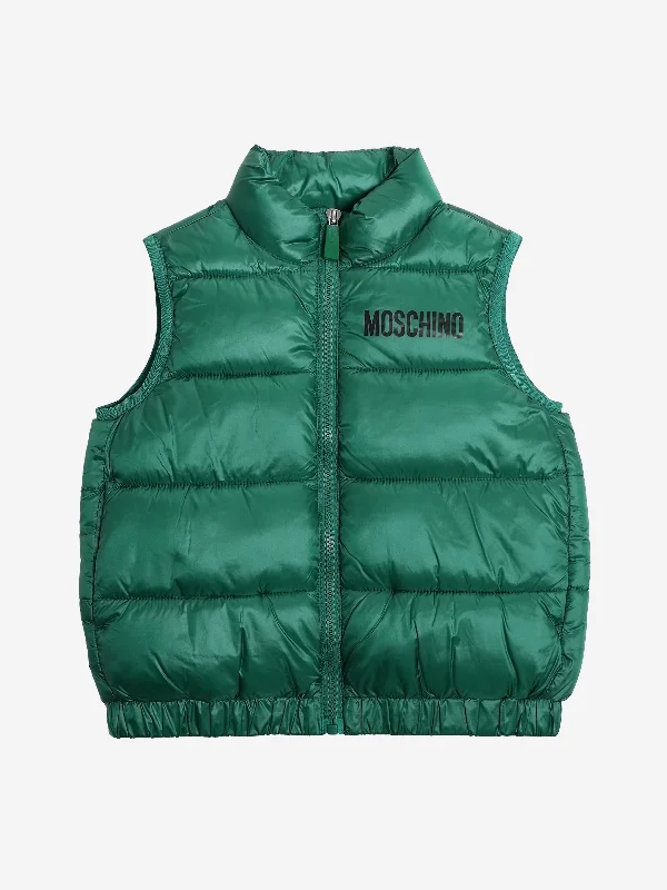 Comfortable Fashion Moschino Kids Bear Logo Gilet in Green