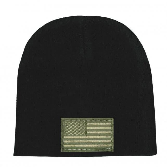 Soft Tops Hot Leathers KHB5003 Woodland Camo American Flag Knit Hat
