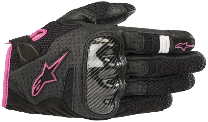 Cozy Fit Alpinestars Women’s Stella SMX-1 Air v2 Black and Fuchsia Gloves