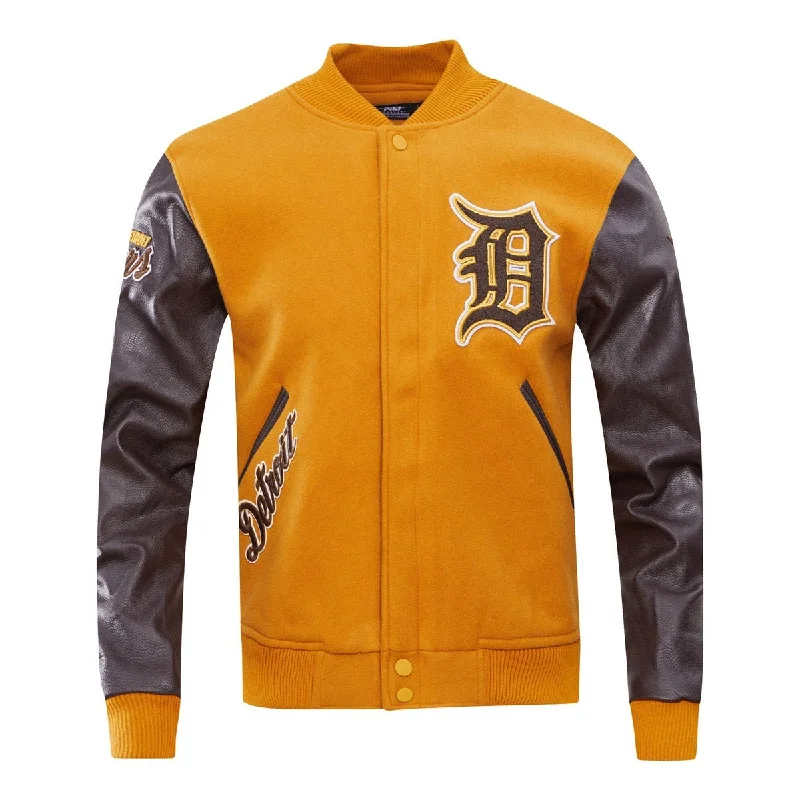 Urban Sense MLB DETROIT TIGERS CLASSIC WOOL MEN'S VARSITY JACKET (BROWN)