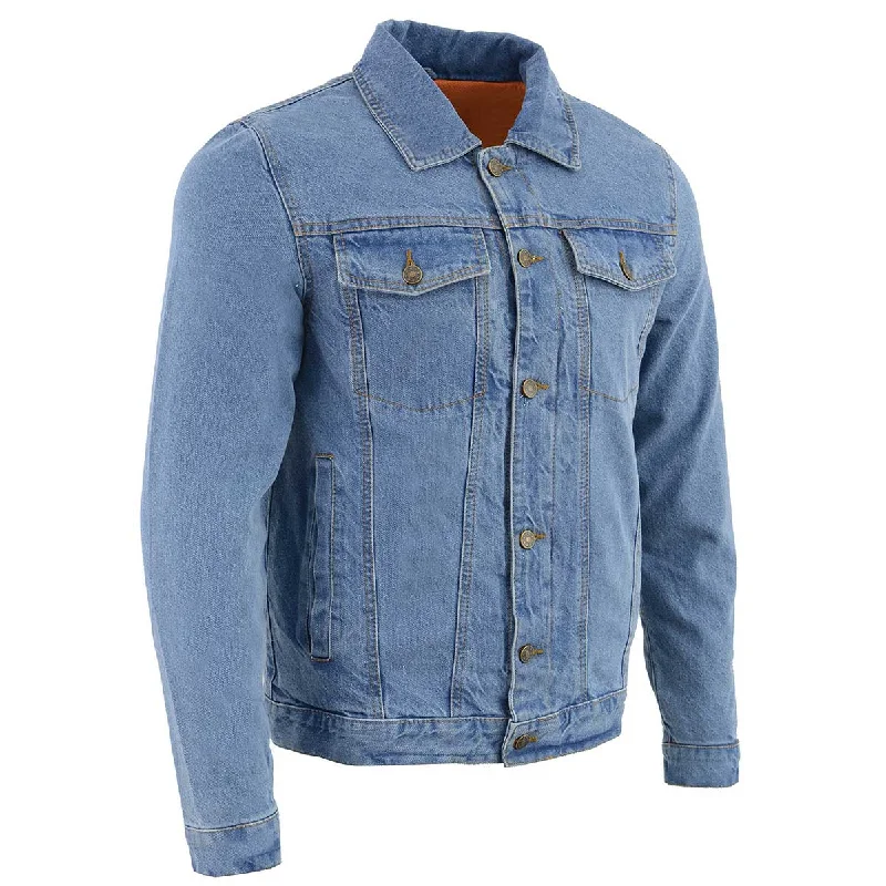 Fashion Style Milwaukee Leather MDM1015 Men's Blue Classic Denim Jean Jacket