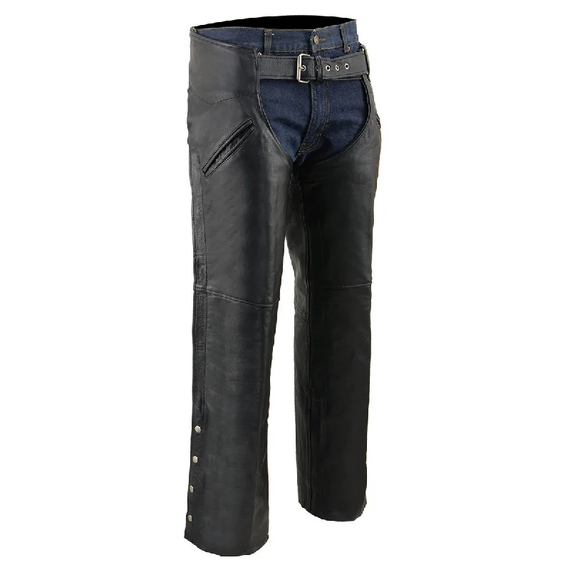 Exclusive Customization Milwaukee Leather Chaps for Men's Black Leather Slash Pocket- Snap Out Thermal Lined Motorcycle Riders Chap- SH1103 Exclusive Customization Milwaukee Leather Chaps for Men's Black Leather Slash Pocket- Snap Out Thermal Lined Motorcycle Riders Chap- SH1103