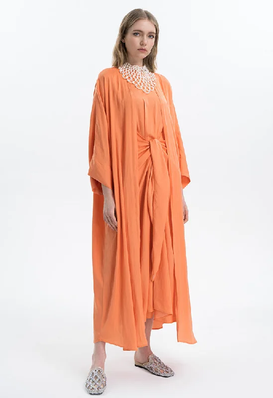 Ethnic Style Solid Maxi Abaya
