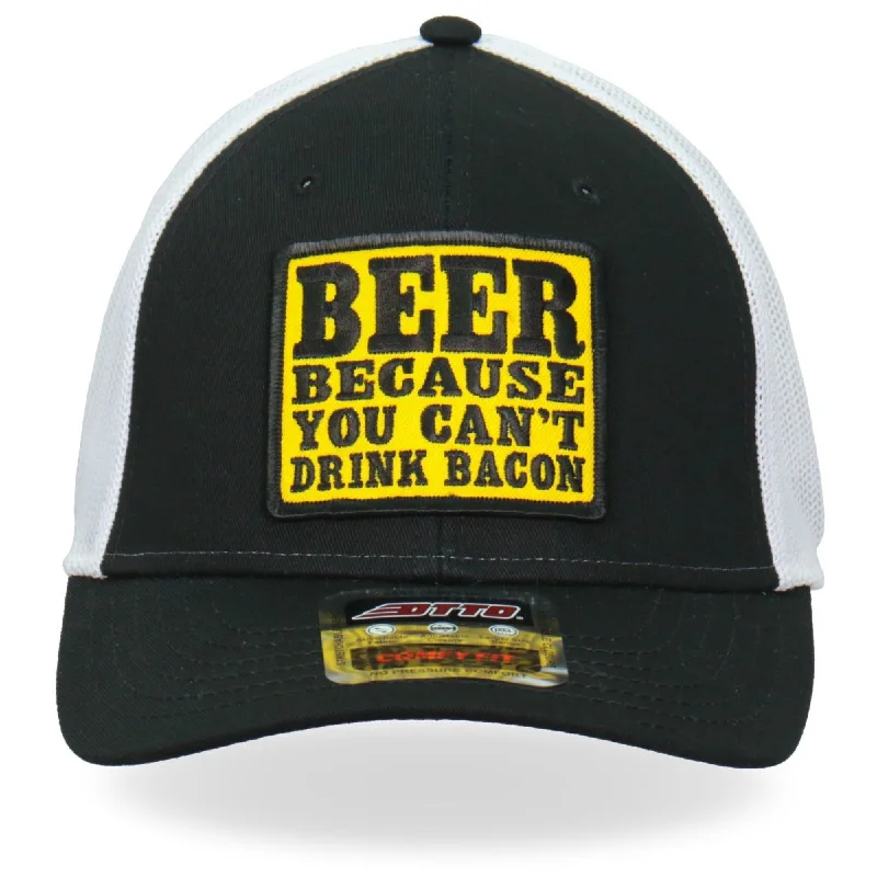 Fresh And Natural Hot Leathers GSH1024 Can't Drink Bacon Trucker Hat